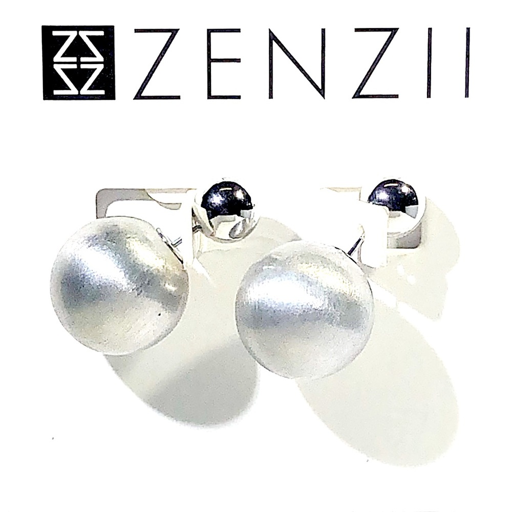 Zenzii Silver Ball Earrings